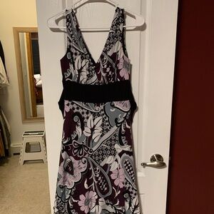 Studio Y Black and Pink Patterned Maxi Dress